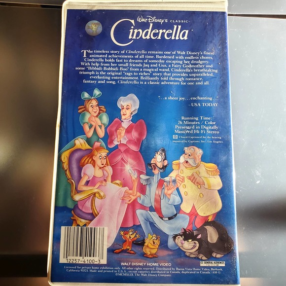 Cinderella Disney's Black Diamond VHS - Picture 2 of 6